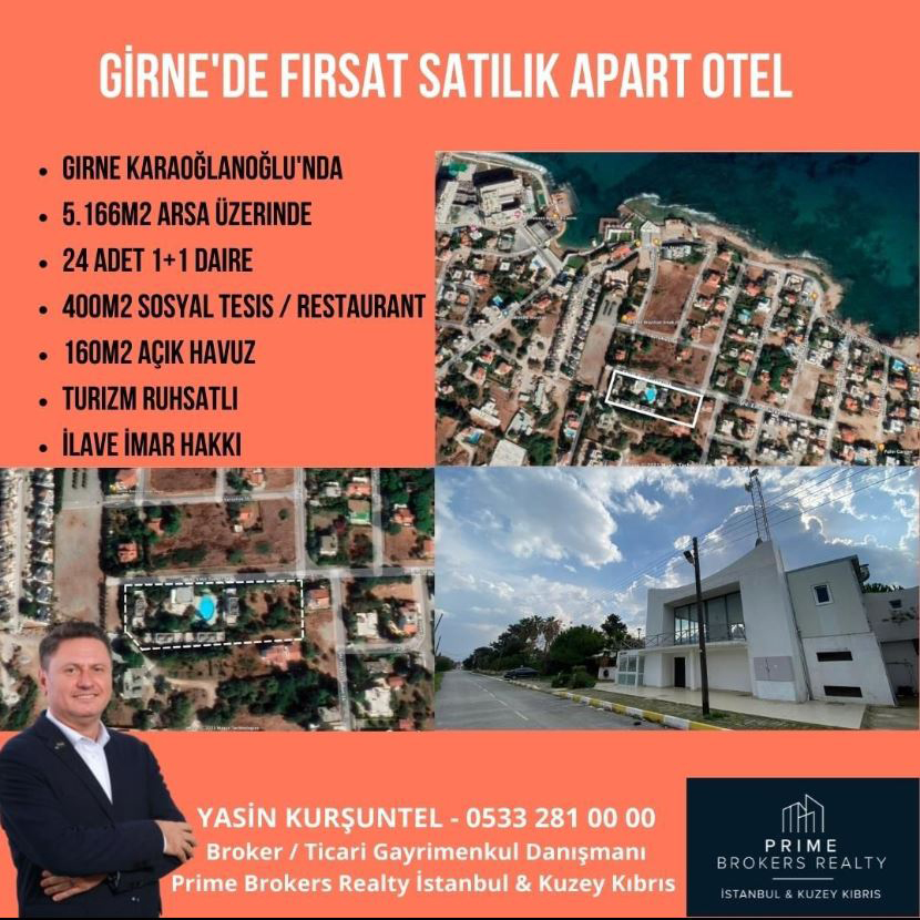 Girne'de Satılık apart otel